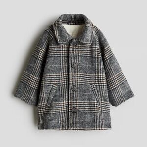 Children's Gray Plaid Coat - Cozy Kids Jacket